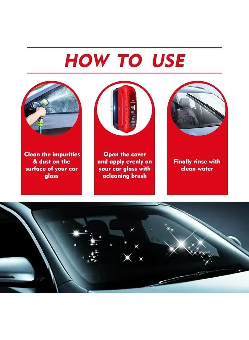 Multifunctional car glass cleaning brush for removing oil and steam film – powerful wiper for car mirror, windshield and rear window – high ability to remove stains and grease and improve visibility – ergonomic design and easy to use while driving (2 pieces) - Image 4